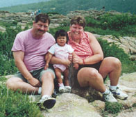 Dad, Mom and Riley on Vacation